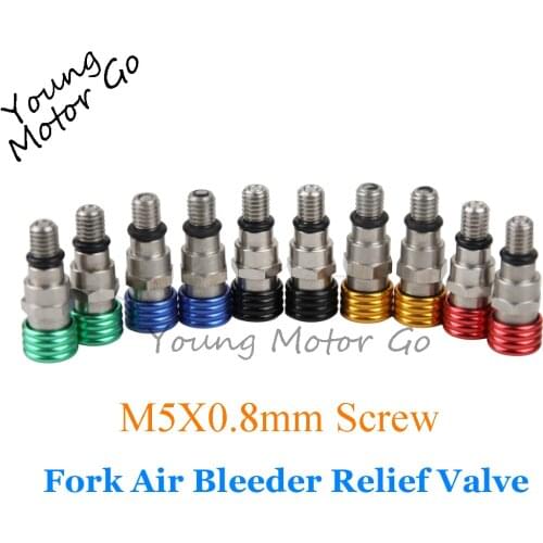 M5*0.8 Screw Fork Air Bleeder Relief Valve For Motorcycle Motocross KX125 KX KXF CRF 250 450 250R 250X 450 YZ125 WR250 Dirt Bike