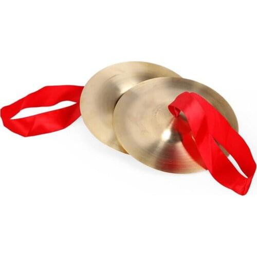 2 Pcs Copper Cymbal Hand Percussion Orff instruments Gift Toys for Child Kids Preschool Early Educational Music instruments OF07