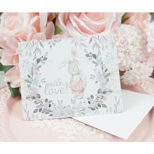 50pcs Mini card happy rabbit garland multi-use Scrapbooking invitation DIY Decoration party gift card message card