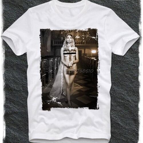 T Shirt Hot Sexy Nun Nonne Religieuse Pin Up Church Of Satan Anton Lavey Satanic Occult Goth Gothic Men Cotton Tees