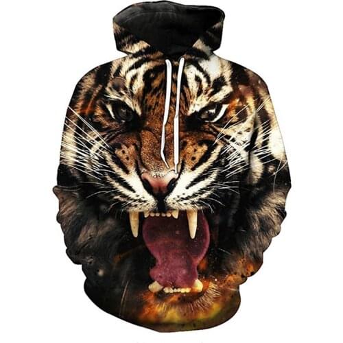 Animal tiger 3D Printed Mens Hoodies Harajuku Streetwear Autumn Hooded Sweatshirt Unisex Casual Jacket Tracksuits TD995588661548