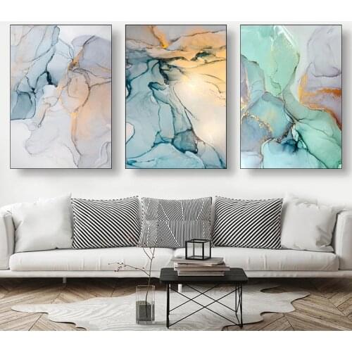 Abstract Green Stone Pattern Nordic Poster Canvas Painting Quadro Wall Pictures Cuadros Decoracion Geometric Home Decor Unframed