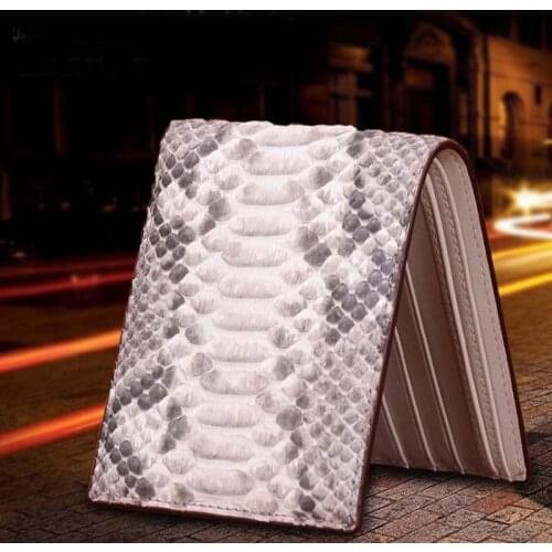 Hongqiangyin New python leather female bag short multi - card position without splicing purse young womens purse women wallet