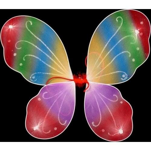 2021 New Arrival 1Pcs/lot Multi Colors For Choosing Kids Girl Princess Fairy Butterfly Wings Halloween Party Decoration 2022