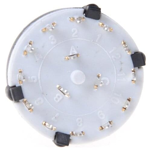 4P3T Single Deck Rotary Switch Band Selector 4 Pole 3 Position With Knob Black