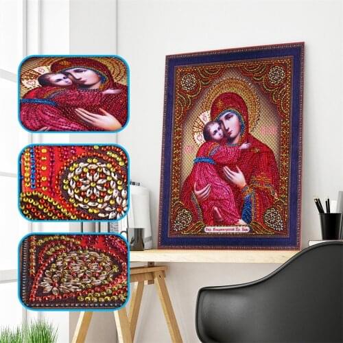 Special Shaped DIY 5D Diamond Embroidery Religion Icons Crystal Diamond Painting Religious Portrait Cross Stitch Needlework Gift