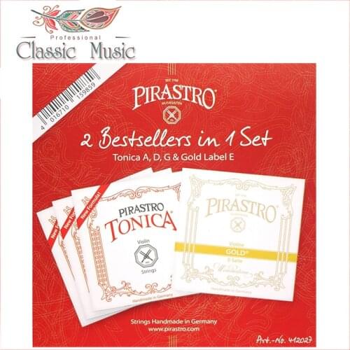 Pirastro 2 Best In 1 Set (412027) violin strings, Tonica A,G D & Gold Label E String, Ball end ,Made in Germany