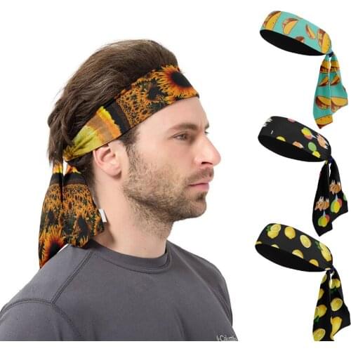 3D Sunflower Tennis Sports Headband for Unisex Outdoor Running Cycing Compression Sweat Band Head Workout Fitness Yoga Headband