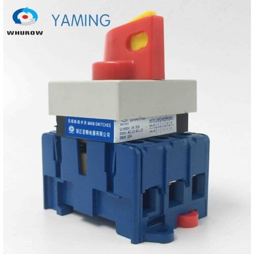 Isolator switch on off 25A 3 phase rotary changeover cam selector interruptor disconnect switch with padlock handle