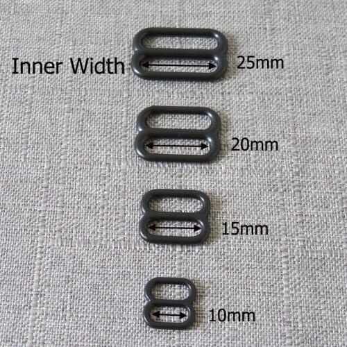 10Pcs/Lot Inner Width 10mm 15mm 20mm 25mm Metal Straps Adjuster Slider DIY Bag Dog Collar Belt Buckle Sewing Accessory Hardware