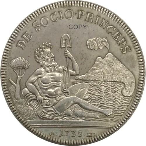 1735 Italian 120 Grana - Carlo I Cupronickel Plated Silver Collectibles Copy Coin