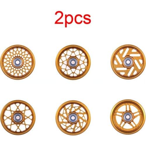 2Pcs CNC 19mm Guide Rollers Lightweight Hollow Anodized Dyed Golden Ball Race Rollers 15464 Tamiya MINI 4WD Racing Car Model