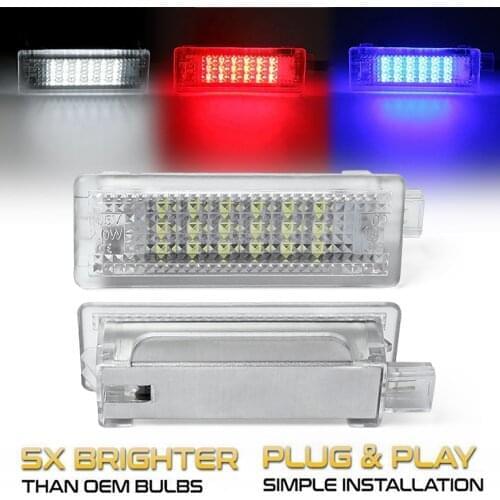 2Pc LED Under Door Interior Courtesy Footwell Light Luggage Trunk Glove Box Lamps For BMW M3 E90 E91 E92 E93 F30 F31 F34 F35 F80