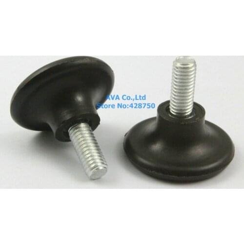20 Black M8x17mm Screw , 38mm Base Adjustable Furniture Leg Table Leveling Feet Pad