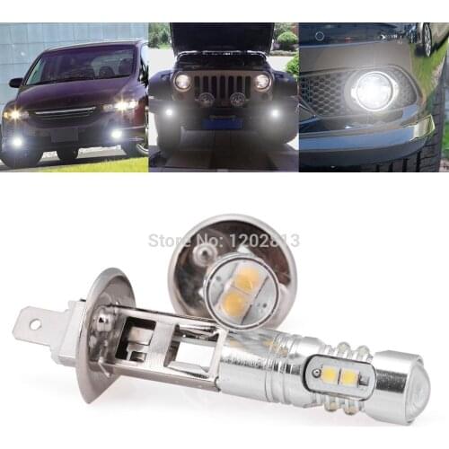 2x High Power 50W 6000K CREE XB-D Chips LED H1 Projector Lens Fog Driving Light Bulb For Cadillac Chevrolet GMC Dodge Ford Jeep