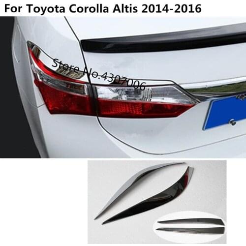 Car styling back tail rear eyebrow trim light lamp frame stick ABS Chrome cover 4pcs For toyota Corolla Altis 2014 2015 2016