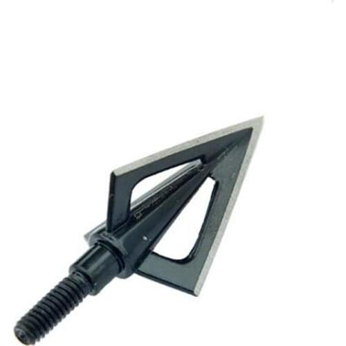 9pcs 100 Grain Archery Blade Broadhead 3 Fixed Blade Arrow Head Black Arrow Tips