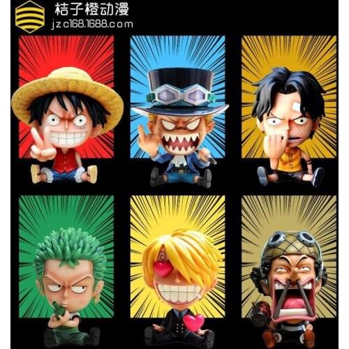 Bandai Japanese Anime One Piece Q Version Hand-made Luffy Sabo Soron Asciobana Mi Sanji Birthday Decoration GK Model