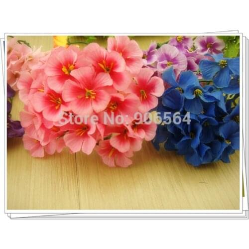 Free shipping 8 colors mix DIY flowers hydrangea Head Artificial Silk Flower Heads Craft Wedding Home Party Decoration 14120330