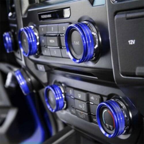 For Ford F150 2016 2017 2018 2019 Car Headlight Air Condition sound Switch Cover Knob Ring Accessory