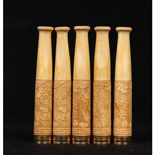 Natural Wood Carving Dragon Pipe Chimney Smoking Pipes Herb Tobacco Pipe Cigar Gifts Narguile Grinder Smoke Mouthpiece