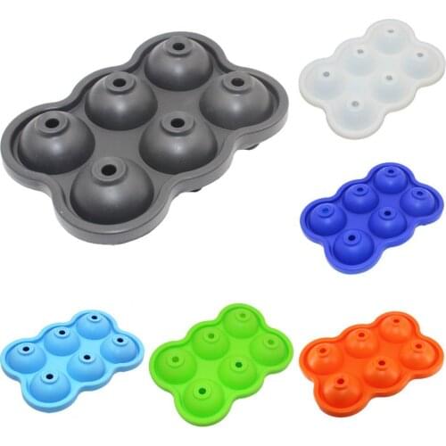 6 Grids Ice Mold Reusable Silicone Ice Cube Maker Ice Cube Tray Maker Ice Ball Mold Container Ice Cube Tray Moldes de silicona