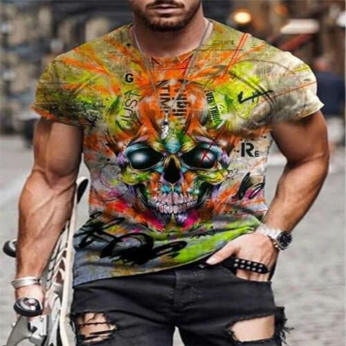 T-shirt mens summer casual short-sleeved shirt best-selling streetwear 3D printing pattern Harajuku adult daily wear top 2021