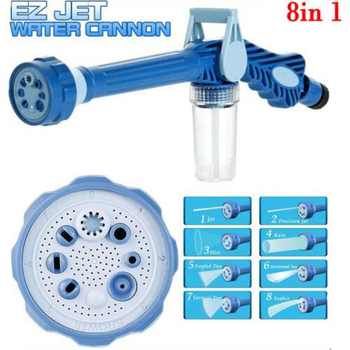 Washing Tool 8 in 1 Jet Spray Gun 8 Nozzle Ez Jet Water Soap Cannon Dispenser Pump Spray Gun Car Washer