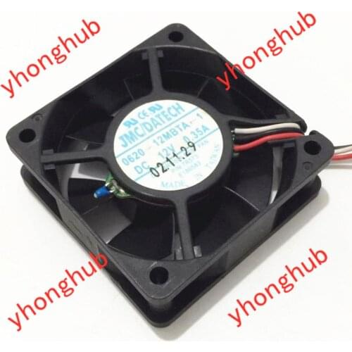 JMC / DaTech 0620-12MBTA-1 DC 12V 0.35A 60x60x20mm 3 wire Server Square Fan
