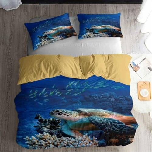 Sea turtle 3D Bedding Set Print Duvet cover set Twin queen king Beautiful pattern Real effect lifelike bedclothes