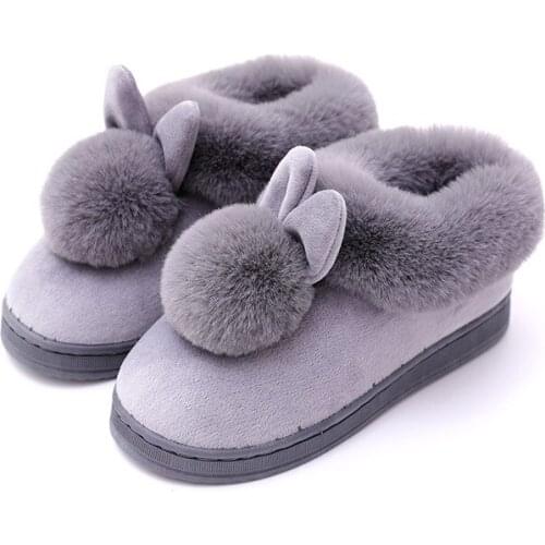 Cute Warm Indoor Slippers for Men Women Winter Plush Soft Couples No Slip Floor Slipper Funny Caroon Cotton Shoes