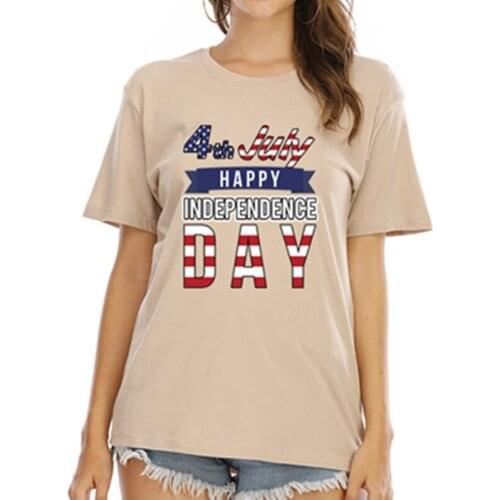 Fashion Lady T Shirt American Flag Printed Tshirt Ladies Short Sleeve Loose Tee Shirt Women New Female Tops Clothes StreetWear
