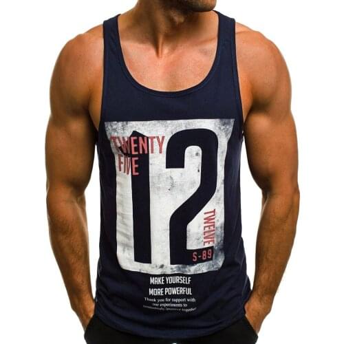 Fashion mens casual slim vest mens summer letter printed sleeveless vest casual round neck mens vest майка мужская 40