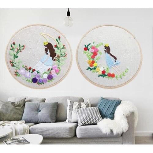 15x15cm Flower Shop Plant Series European embroidery kit simple three-dimensional embroidery Ribbon kit embroidery needlework