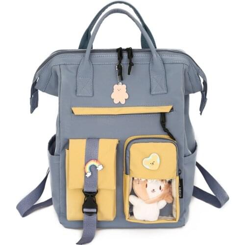 Nylon Laptop Backpacks Women Cute Cartoon School Bags for Teenage Girls Travel Backpacks Students Book Bags Waterproof Rucksack