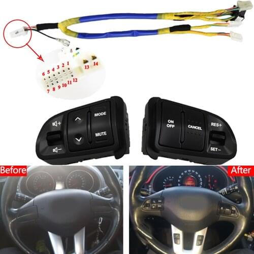 NEW Steering wheel button For KIA Sportager Steering wheel Audio channel and Constant speed cruise control button volume switch