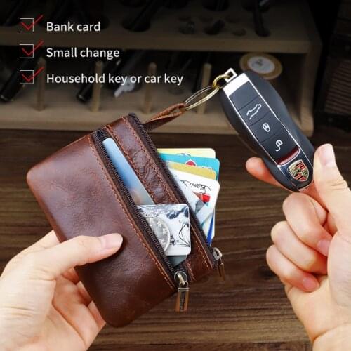 NEW Women Men Leather Coin Purse Wallet Clutch Zipper Small Change Soft Bag Mini
