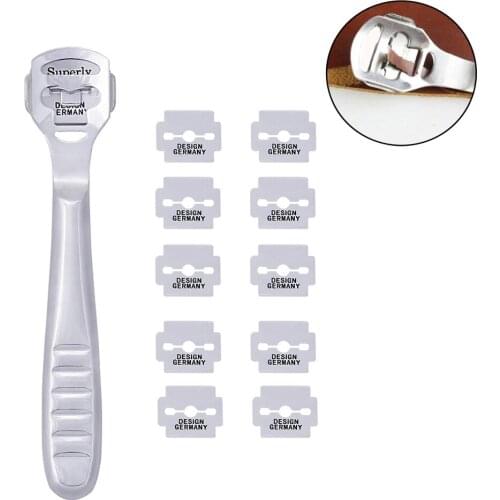 Leather Craft Skiving Knife Leather Thinning Shovel Cutting Knife Tools DIY Leathercraft Sewing Cutting Tool with 10Pcs Blades