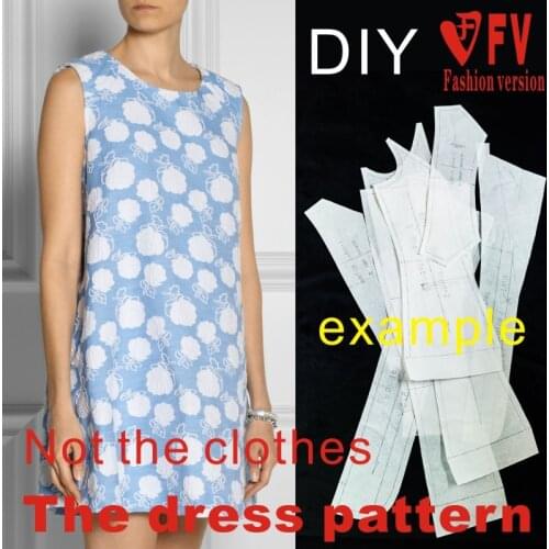 Clothing DIY The dress Dresses Sewing Pattern cutting drawing Womens Dress Sewing Template BLQ-75