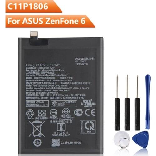 Original Replacement Phone Battery C11P1806 For ASUS ZenFone 6 ZS630KL I01WD Authentic Rechargeable Phone Battery 5000mAh