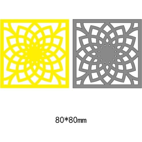 Hollow Flower Cover Metal Cutting Dies for DIY Scrapbooking Embossing Handmade Paper Craft Frames and Covers Square Template