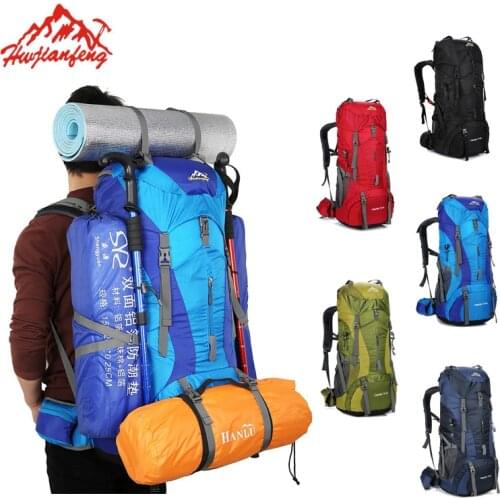 Professional climbing bag Outdoor Camping Backpack large capacity leisure fashion backpack 70+5L hiking mountaineering packbag