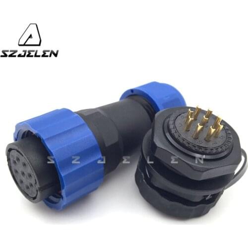 SD20TP-ZM , waterproof 9 pin plug and socket, 9 pin plug(male)and 9 pin socket(female), LED power cable panel mount connector