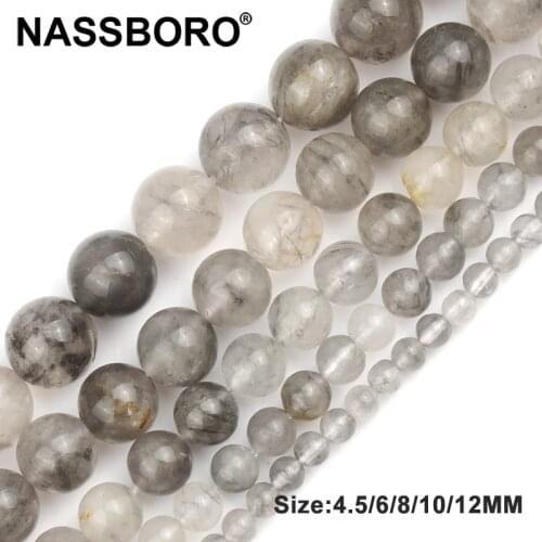 4/6/8/10/12mm Gray Crystal Stone Beads Gemstone Beads Charm Beads Diy Bracelet Necklace Jewelry Making Wholesale