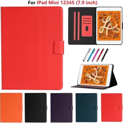 PU Leather Smart Case For iPad Mini 4 Mini 5 Case Cover Skin Protector For ipad mini4 Mini5 4 3 2 1 Tablet Funda Coque case 7.9