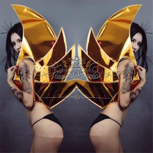 Party silver mirror stage costumes singer perform backplane dj wears mirror armor outfits bar dress clothe future style club