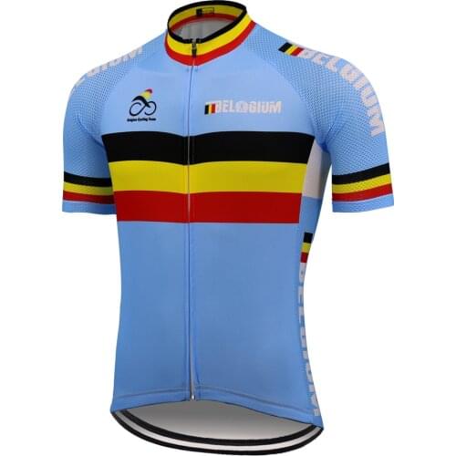 Cycling jersey Belgium men short sleeve team blue bike clothing mtb jersey ropa ciclismo triathlon bicycle clothes