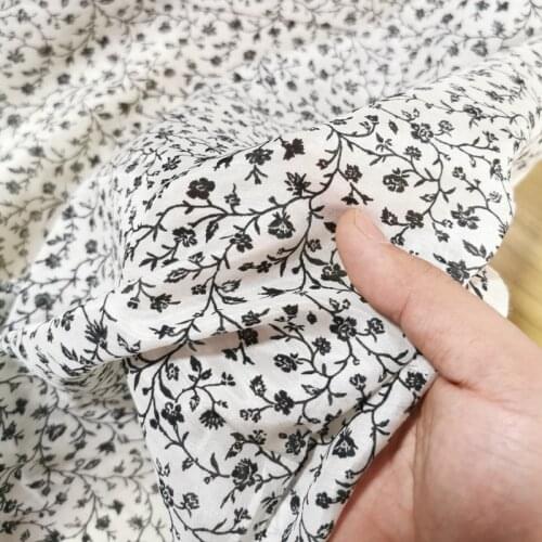 1 meter X 1.4 meter Retro Floral Dress Material Natural Silk Cotton Fabric Elegant Glossy
