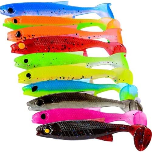10pcs/Lot Soft Lures Silicone Bait Goods For Fishing Sea Fishing Pva Swimbait Wobblers Artificial Tackle