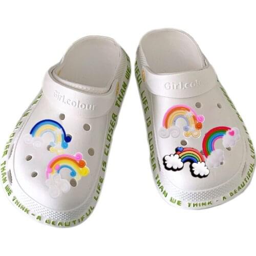 10pc Shoe Charms Cartoon Sweet Rainbow 5 Styles PVC Shoe Accessories Decoration Kids Favor Kawaii Party X-mas Gifts